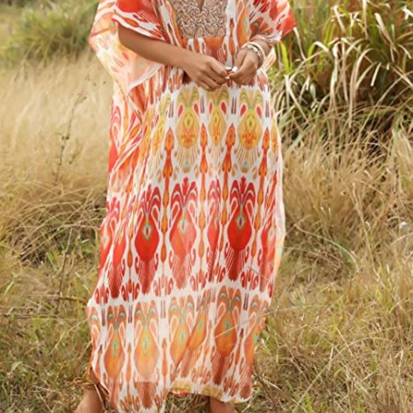 Turkish Kaftans Swimsuit Cover up Caftan Beach - Picture 4 of 4